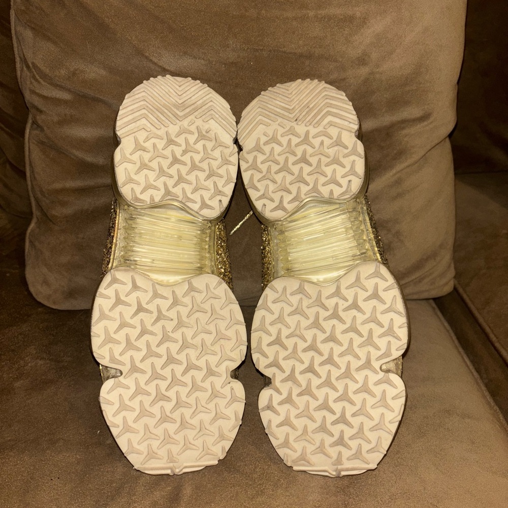 Gold Glitter Women's Sneakers- LaSheelah - Picture 2 of 5